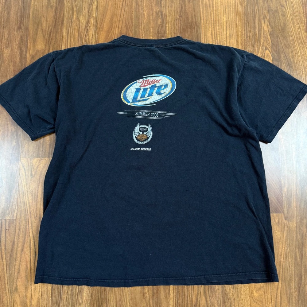 Vintage Miller Lite Harley-Davidson 105th Anniversary T-Shirt XL Black 2008